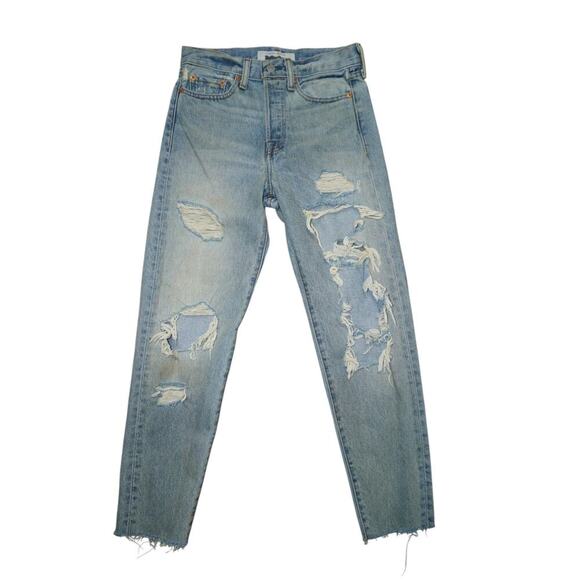 Levi’s x Rolling Stone Limited Edition Distressed 501 Jeans  Button Fly Size 25 - Picture 1 of 6